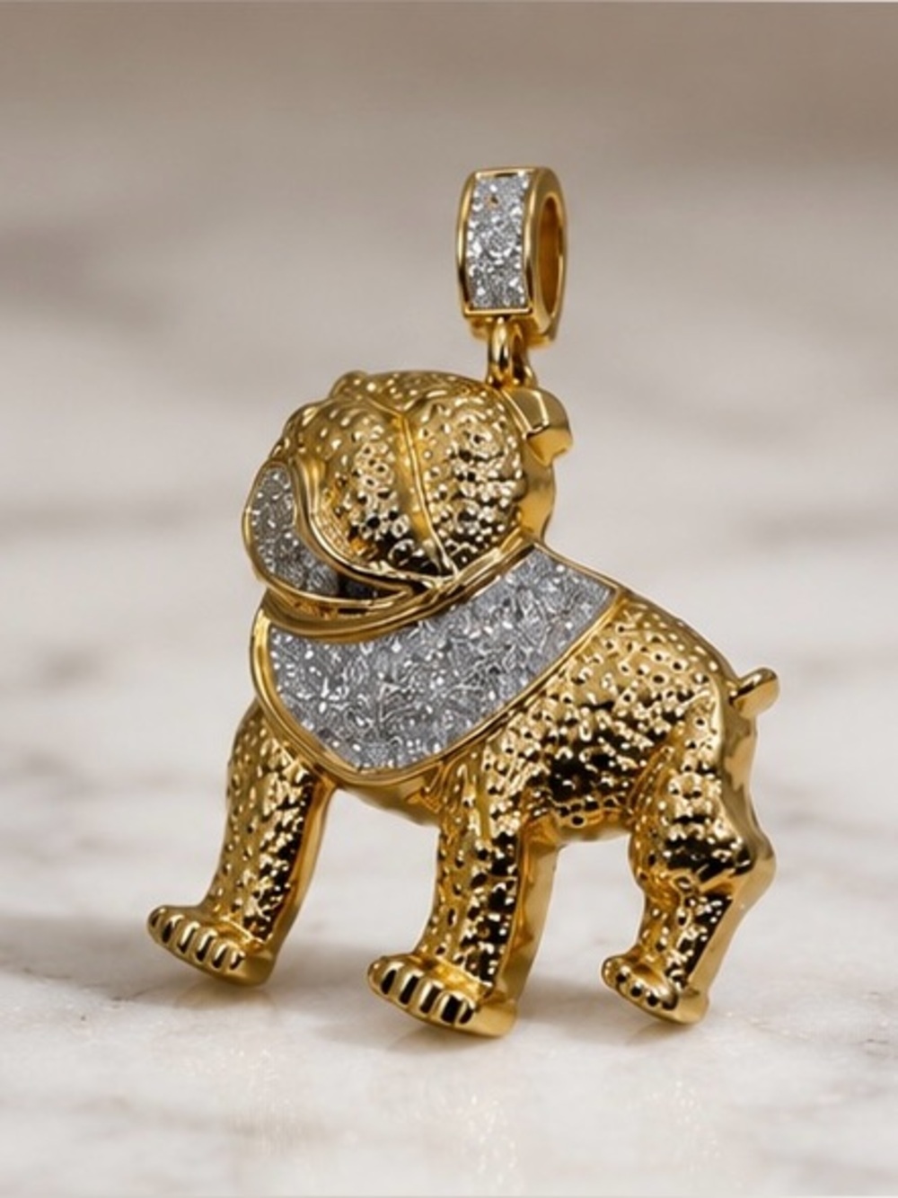 Bulldog Charm gold and silver - Picture 6 of 7
